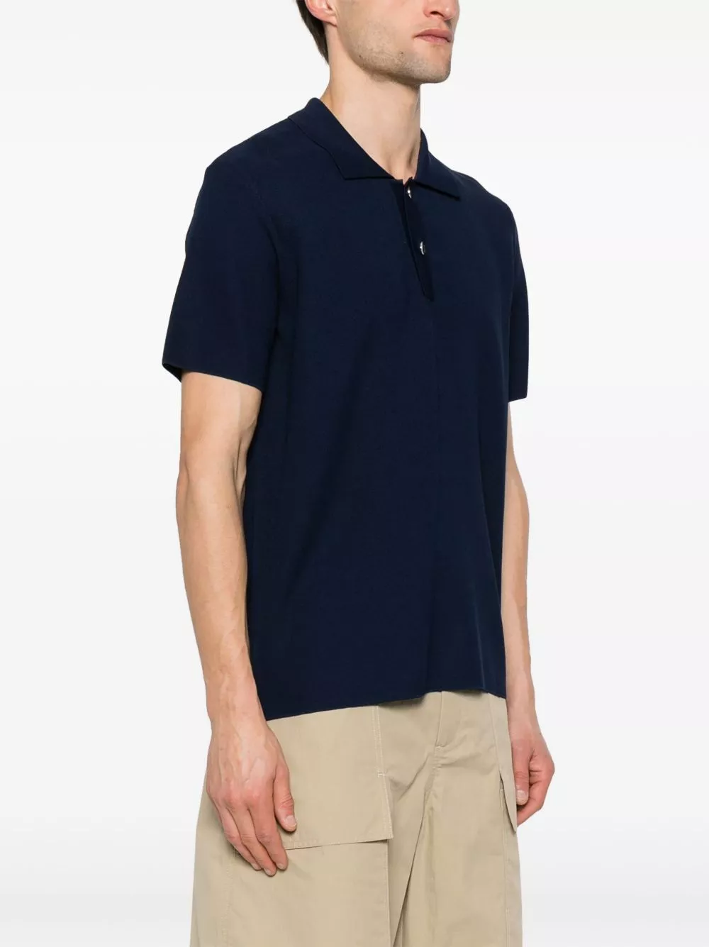 Find best deals Jacquemus Maille honeycomb-knit polo shirt Men 0129