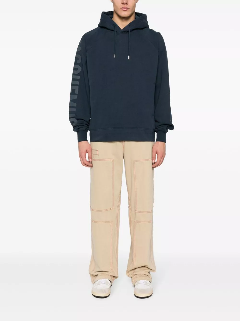 Shop for best deals Jacquemus Le Hoodie Typo cotton top Men 0116