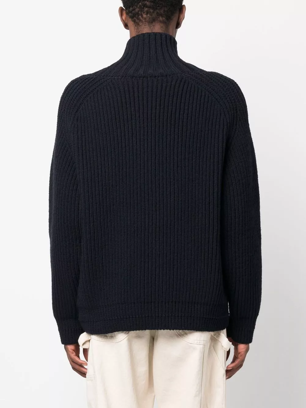 Affordable online deals Jacquemus contrast-line high-neck cardigan Men 0204