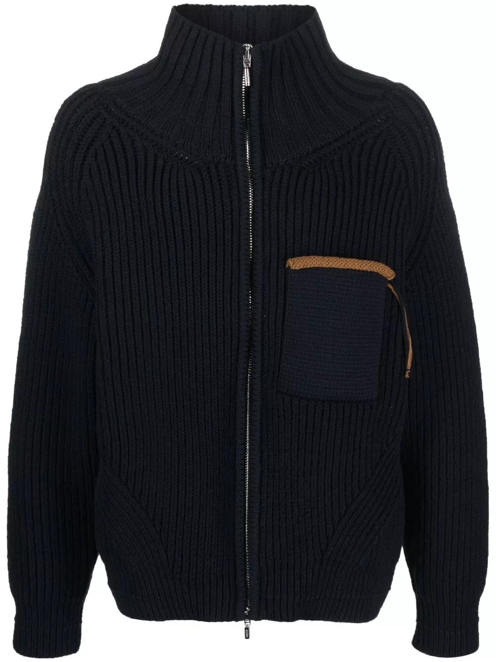 Affordable online deals Jacquemus contrast-line high-neck cardigan Men 0204